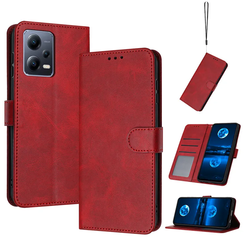 Magnetic Flip Cover Leather Case For Xiaomi Redmi Note 12 Turbo 12S 12R Note12 Pro Speed Cases Solid color Skin Feel Wallet Bags