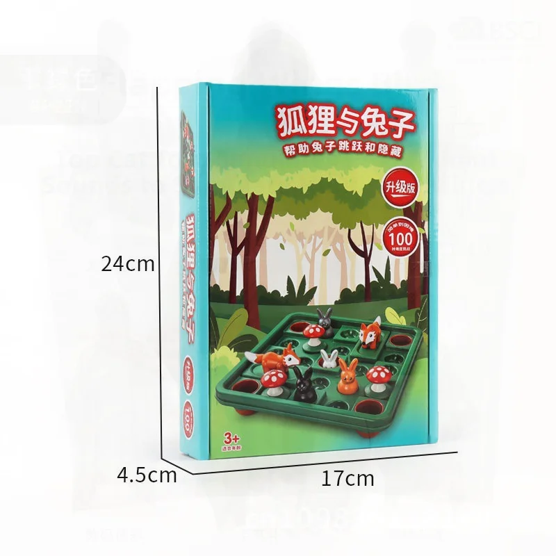 Juego de rompecabezas de educación temprana de zorro y conejo para niños, 100 desafíos de pensamiento lógico, juego de mesa de juguete educativo para niños