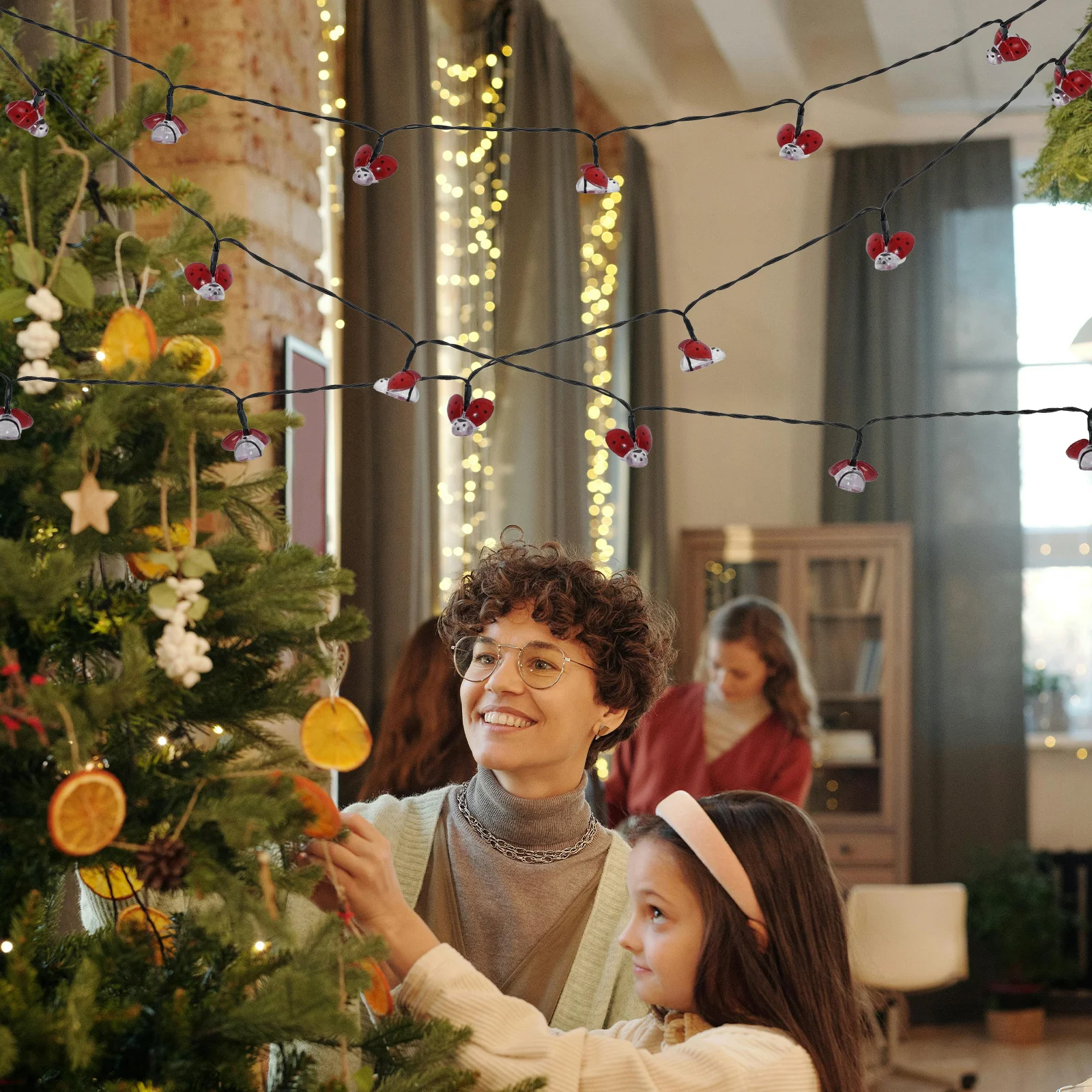 

1Set LED Festival String Light Christmas Insect Shape Lamp Safe Indoor Outdoor Decorative Holiday Lights