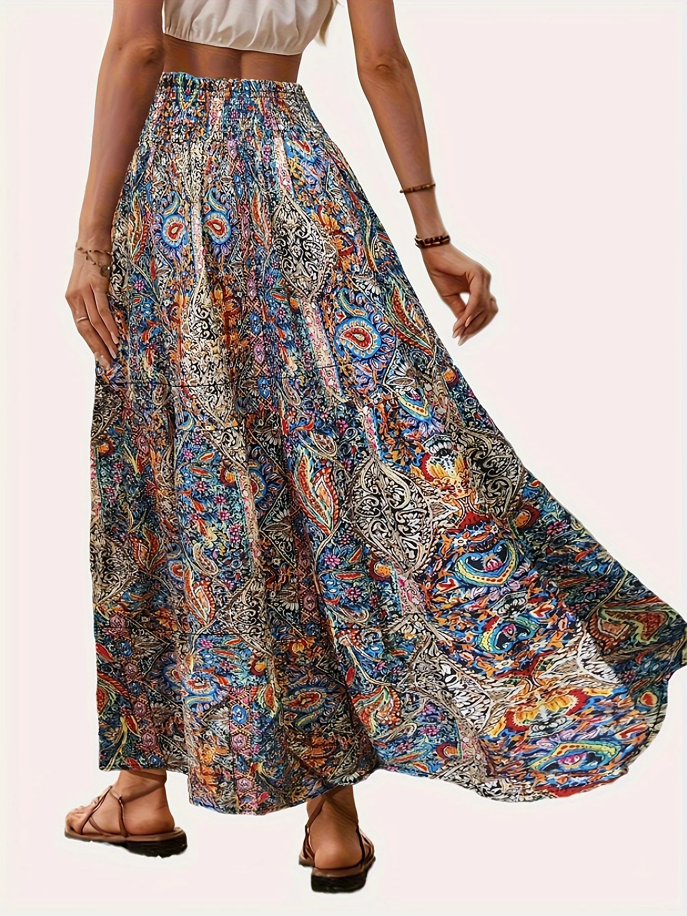 Women's Elegant New Summer Floral Print Resort-Style Skirt, Casual Music Party Daily Wear Skirt