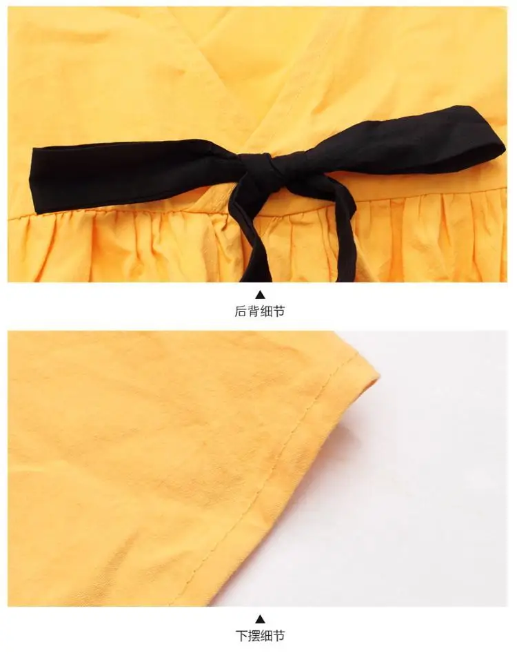 2023 Summer New Arrival Girls Sleeveless O Neck Bow Yellow Designer Roupa Infantil Menina Cute Party Dress Custume 8-10T