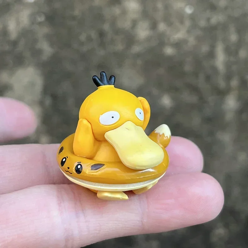 Figuras de acción de Anime de Pokémon, juguete de cápsula de Gashapon genuino, muñeco de Piplup, Slowpoke, Pikachu, Psyduck, Eevee, modelo de adornos