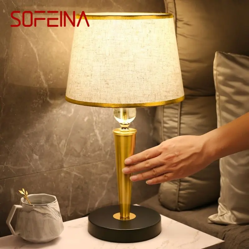 SOFEINA Contemporary Table Lamp LED Touch Dimming Creative Crystal Decor Fashion Desk Lights for Home Living Room Bedroom