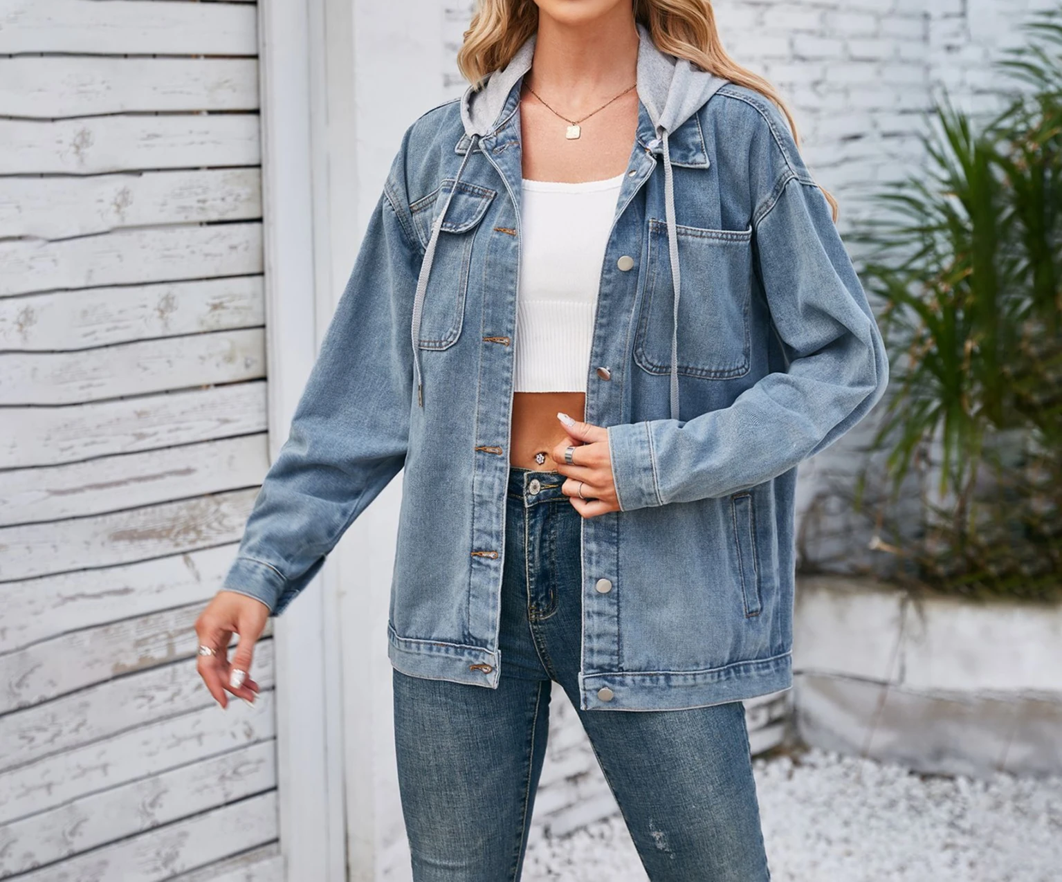 

2025 Autumn/Winter New Style Vintage Washed Denim Jacket Top