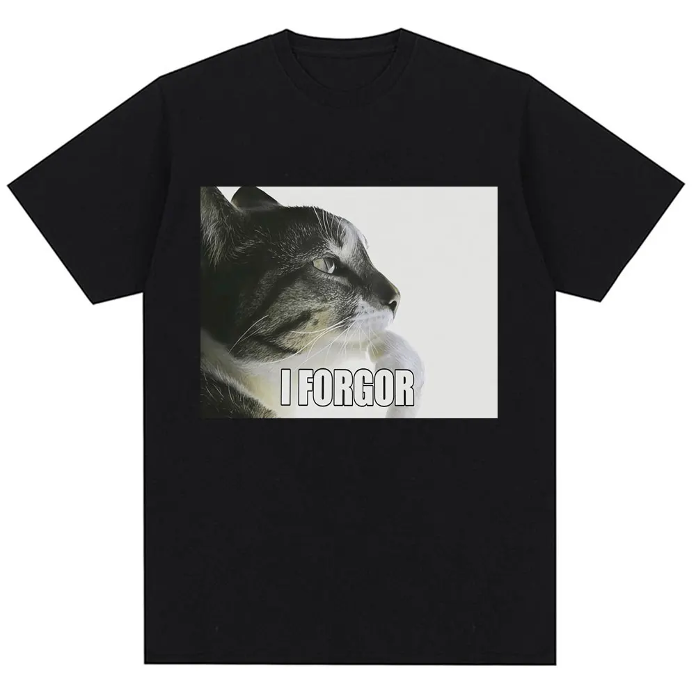 Camiseta Grafica I Forgor مضحك القط ميمي الفقرة موهير camisetas خمر دي الفكاهة a la moda camiseta غير رسمية ropa de calle #1