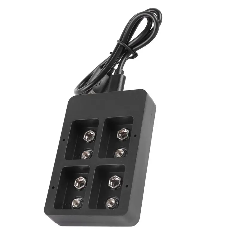 Smart Fast Battery With 4 Slots& LED Indicators Designed For 9V Ni-MH/Ni-Cd/Li- Rechargeable Batteries