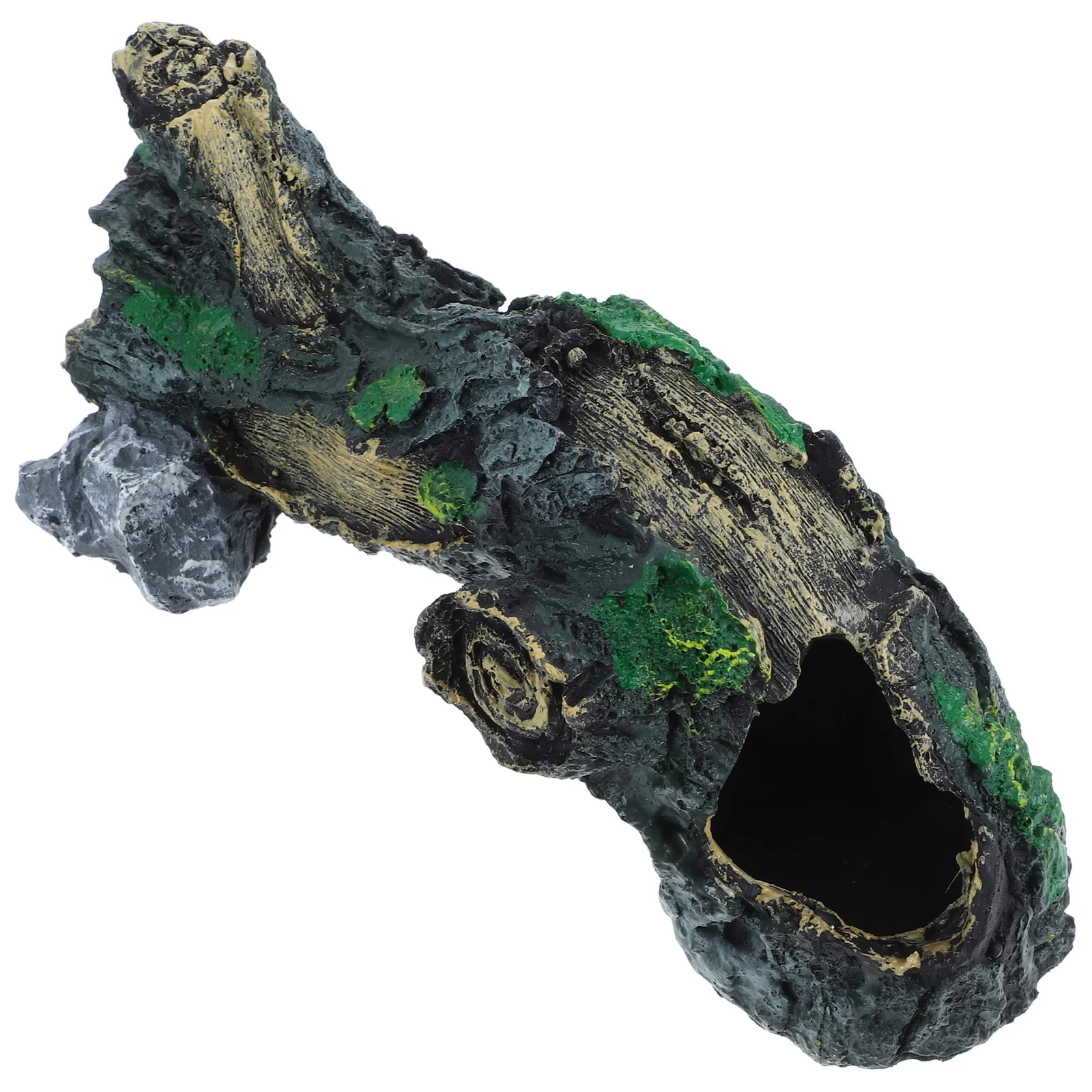 

Aquarium Fish Tank Decor Resin Tree Trunk with Hiding Hole Realistic Fake Wood Cave for Shrimp and Small Fish Habitat Landscape