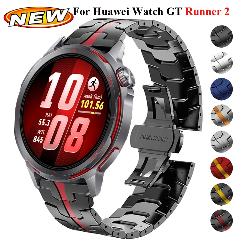 20mm 22mm Edelstahl-Metallarmband für Huawei Watch GT Runner 2/GT4 5 6 46mm/Ultimate 2/GT3 SE/für Huawei Watch 3 4 5Pro/GS 4