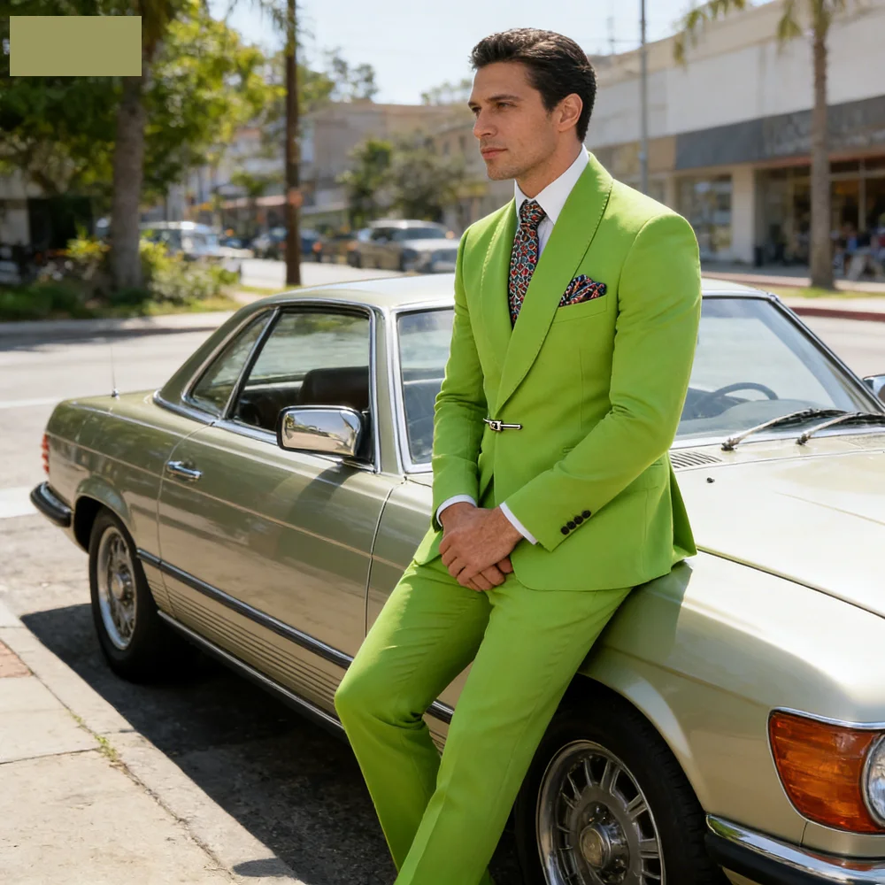 

Мужской однобортный смокинг с металлическим лацканом для свадьбы, танцев, торжеств, для жениха, приталенный крой, Terno Masculino