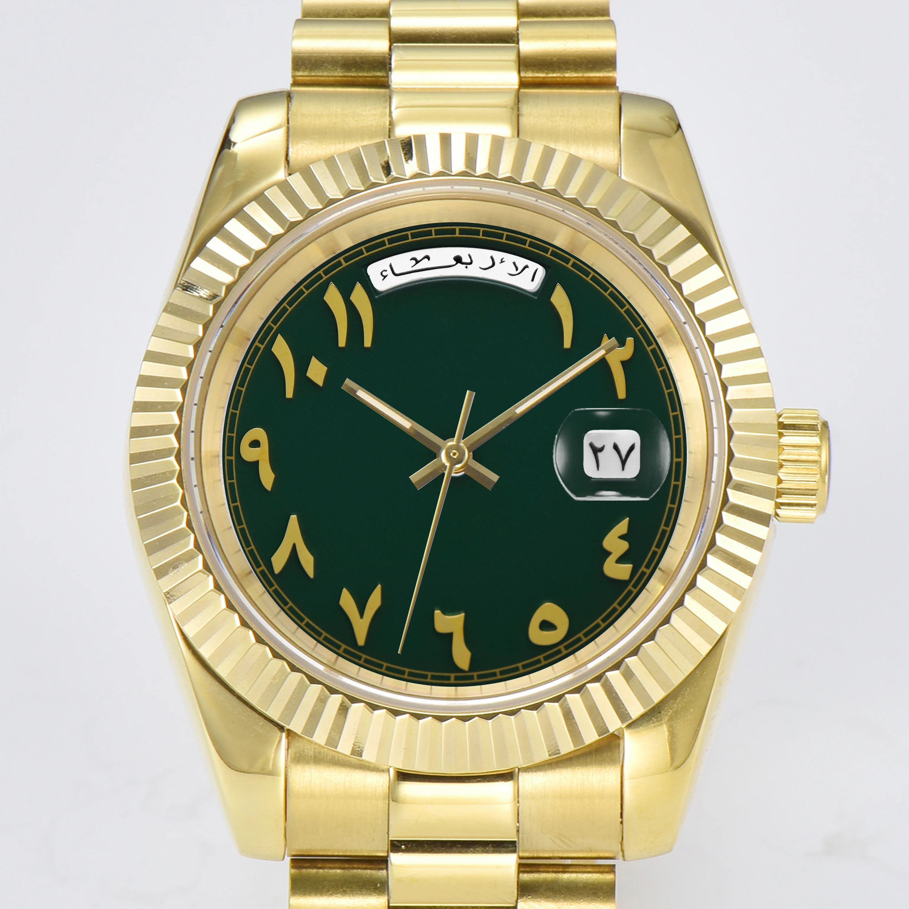 40mm MIYOTA 8285 Arabic Index Silver/Gold/Rose Men's Automatic Movement Mechanical Watch Sapphire Glass Waterproof