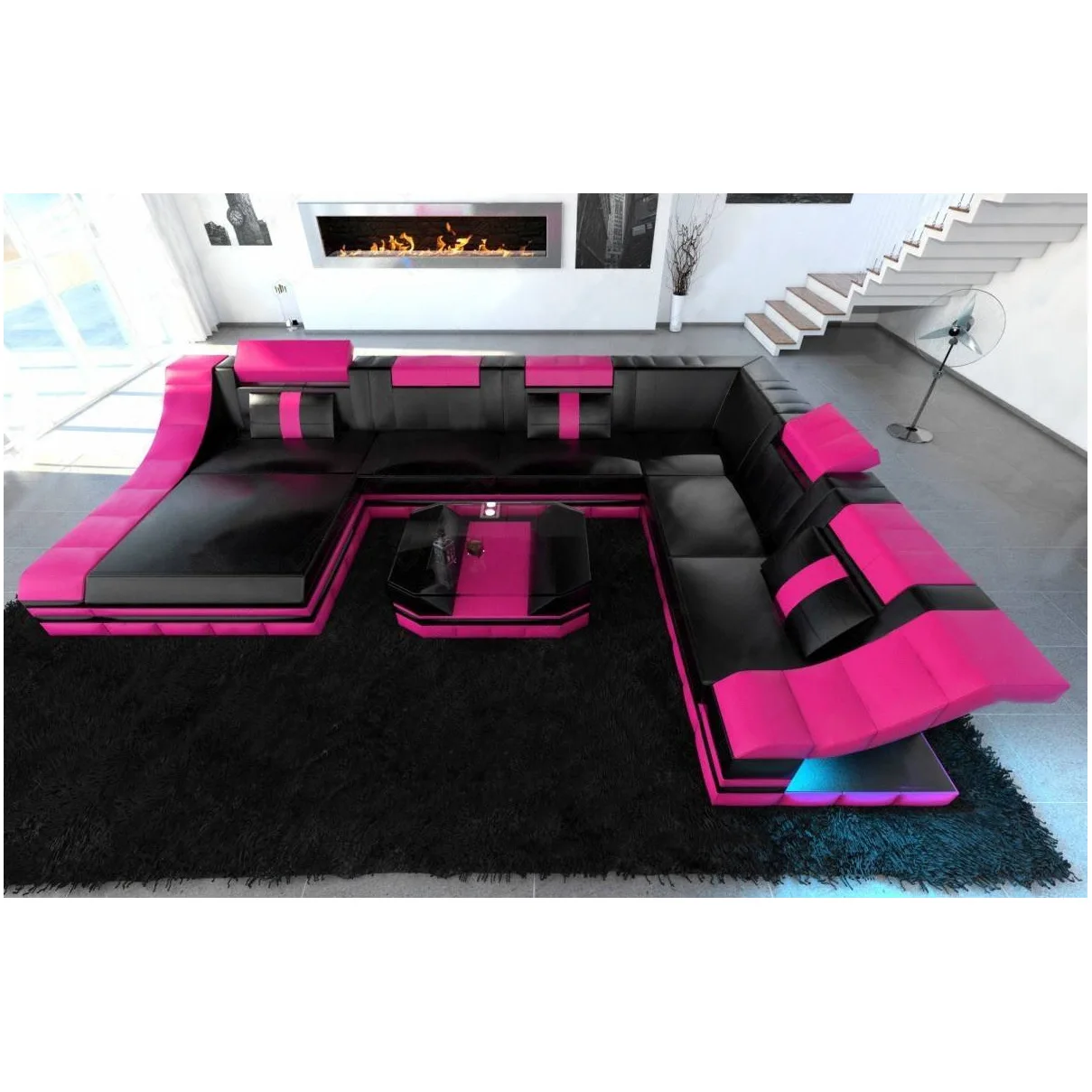Minimalist leather sofa first layer cowhide living room princess corner multi-functional sofa combination