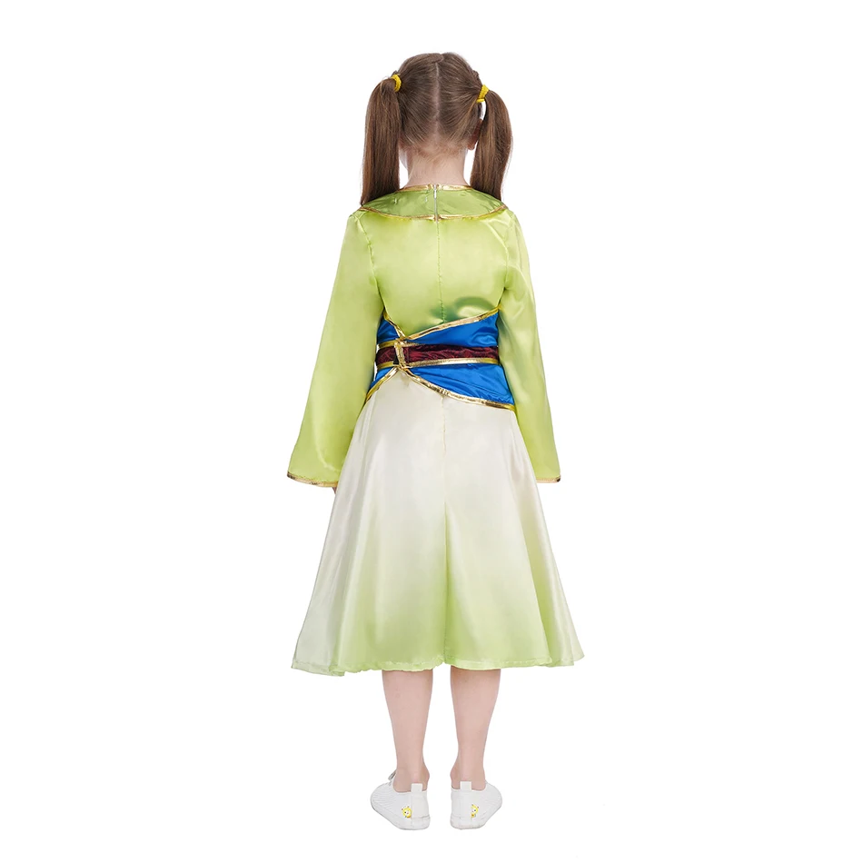 Girls Halloween Costume Child Hua Mulan Costume Christmas Girls Mulan Dress Children Traditional Chinese Clothes with Toy fan