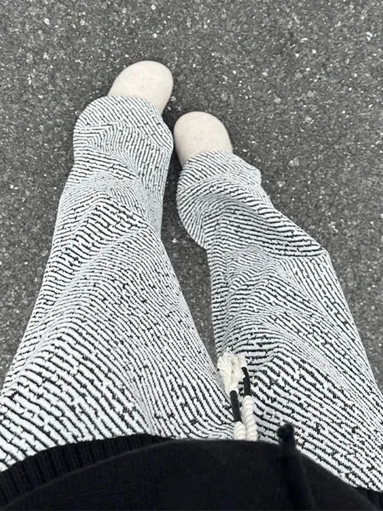 

Men's Autumn Winter Thiened Floral Pants Casual Fce Lined Straight Leg Trousers Retro American Diagonal Stripe Design