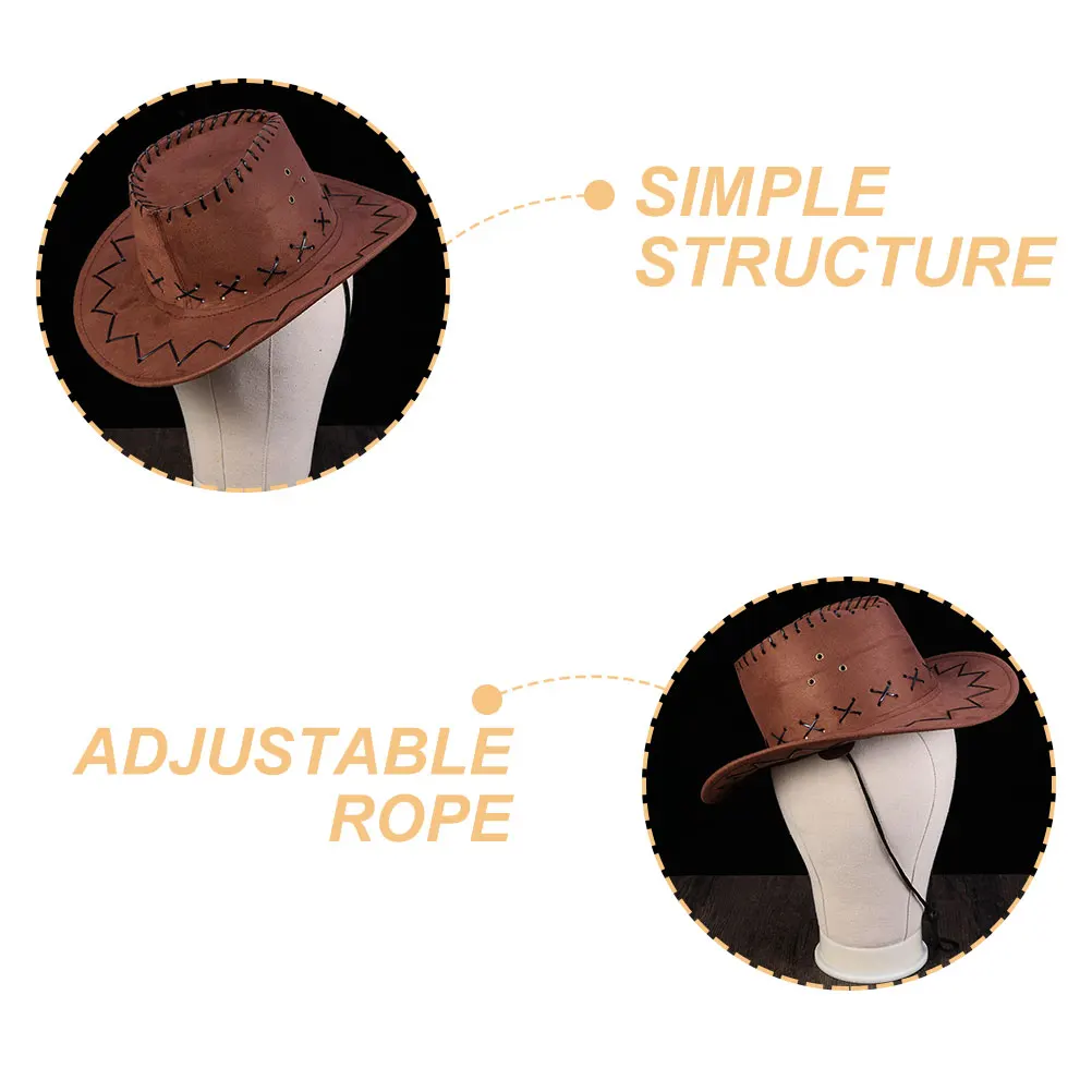 

3 Pcs Cowboy Hat Cowgirl Hats for Party Polyester Decorative