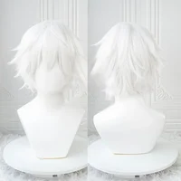 Peluca blanca para hombre de época para disfraces