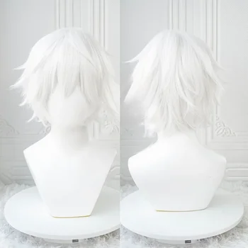 Peluca blanca para hombre de época para disfraces