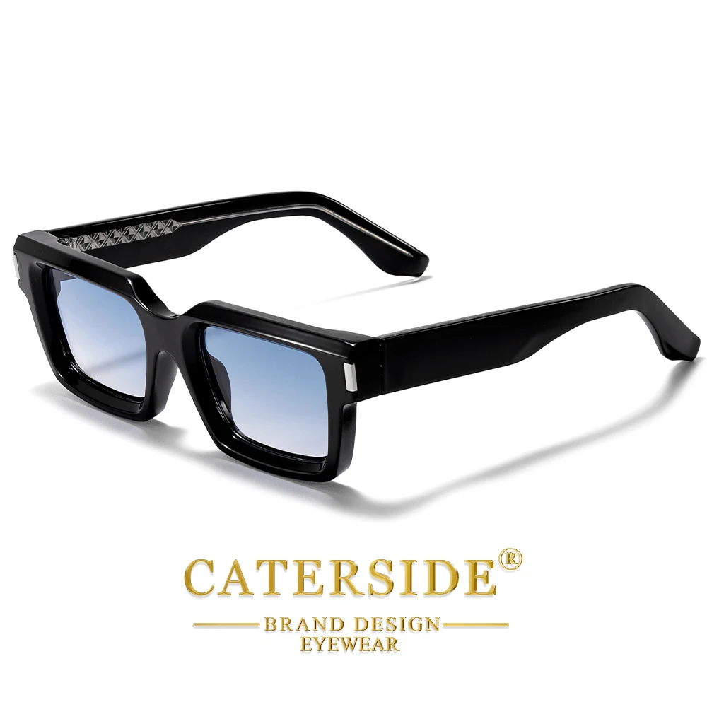 CATERSIDE Neue Retro Herren-Sonnenbrille Hochwertige Quadratische Sonnenbrille mit Dickem Rahmen Damen Outdoor-Reise-Fahrbrille UV400 – Detail 16