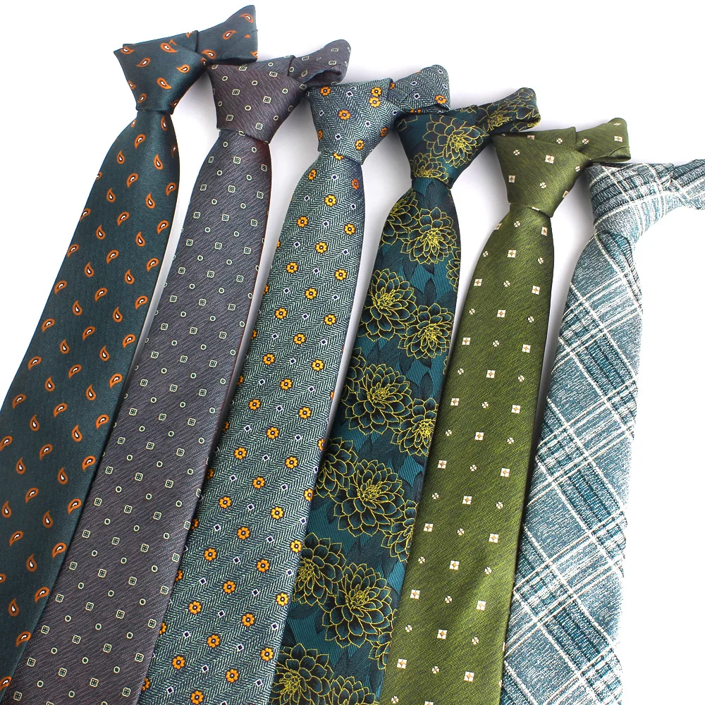 New Green Pattern Ties Casual Skinny Necktie For Party Boys Girls Neck Tie Wedding Necktie For Groom Neck Wear For Men Gravata