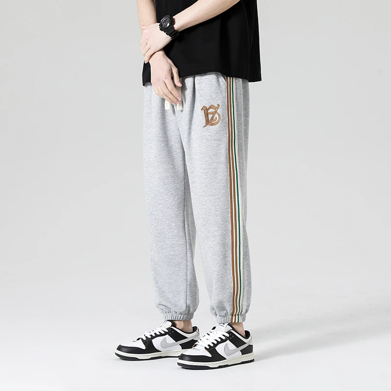 Men's Casual Jogger Pants Sports Trousers with Drawstring Waist and Elastic Cuff for Spring Summer