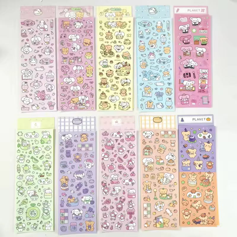 MINKYS New Arrival 3pcs 6pcs Kawaii Bear Ribbon Laser Bling Stickers DIY Scrapbook Stickers Confetti Decoration DIY Photo Frame - Image 10