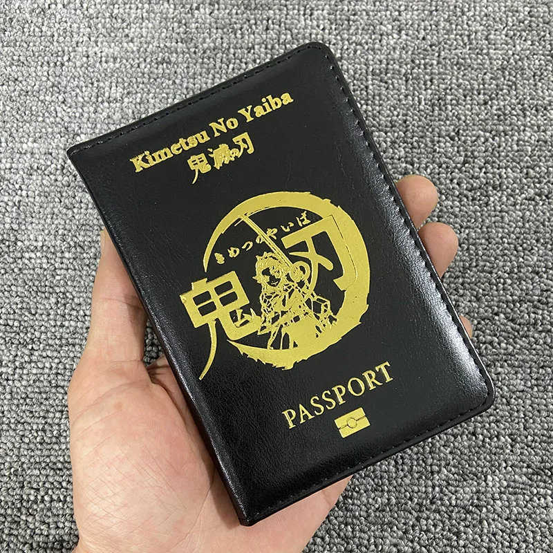 Anime Kimetsu No Yaiba Passport Cover Demon Slayer Cosplay Accessories Passport Holder Travel Wallet