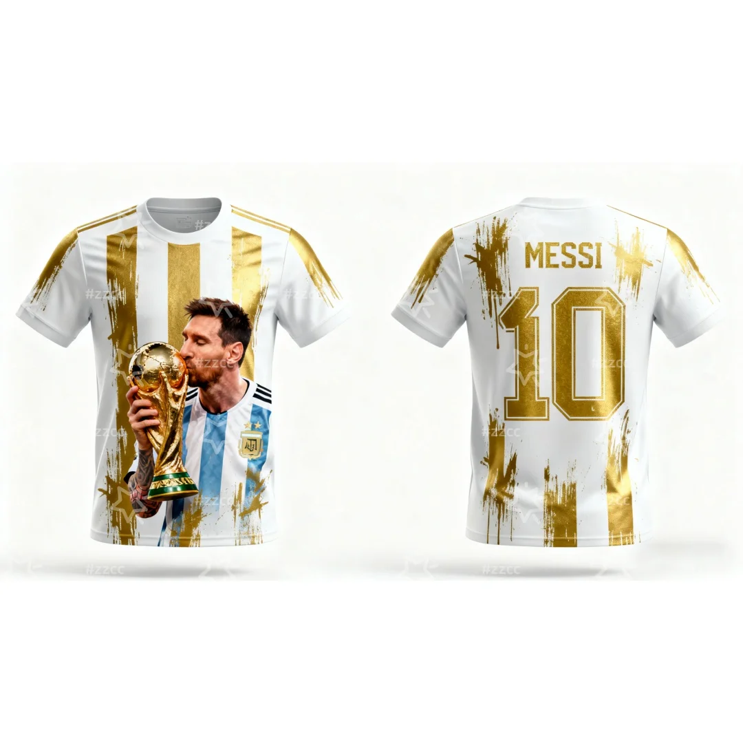 2025 Messi camiseta para fanáticos, camisetas de entrenamiento de fútbol para hombres, deportes de otoño, camiseta de secado rápido para hombres, ropa para niños, camiseta Y2k para mujer