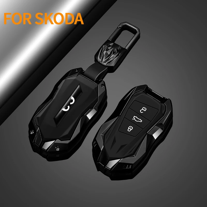 For Skoda Superb Mk3 Kodiaq Karoq Octavia Mk4 Scala Kamiq Zinc Alloy Car Key Case Protector Cubierta De Control Remoto