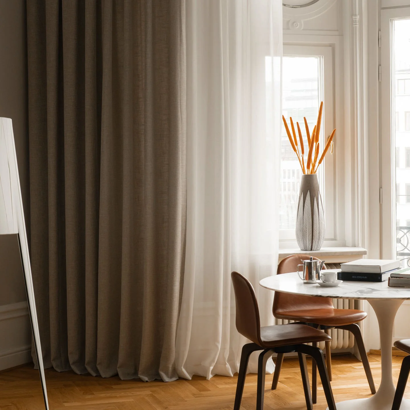 Luxury Linen Textured Sheer Curtains Customizable Blackout Valances for Home Decor