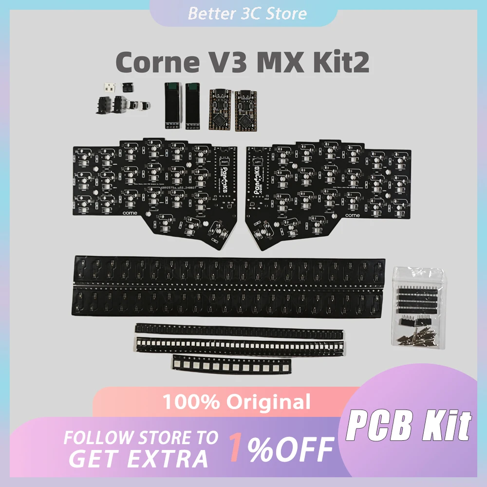 Corne V3 Split Keyboard PCB Kit Custom Corne Crkbd PCB RGB Wireless Horn Keyboard Kit DIY Mechanical Keyboard Gaming Accessories