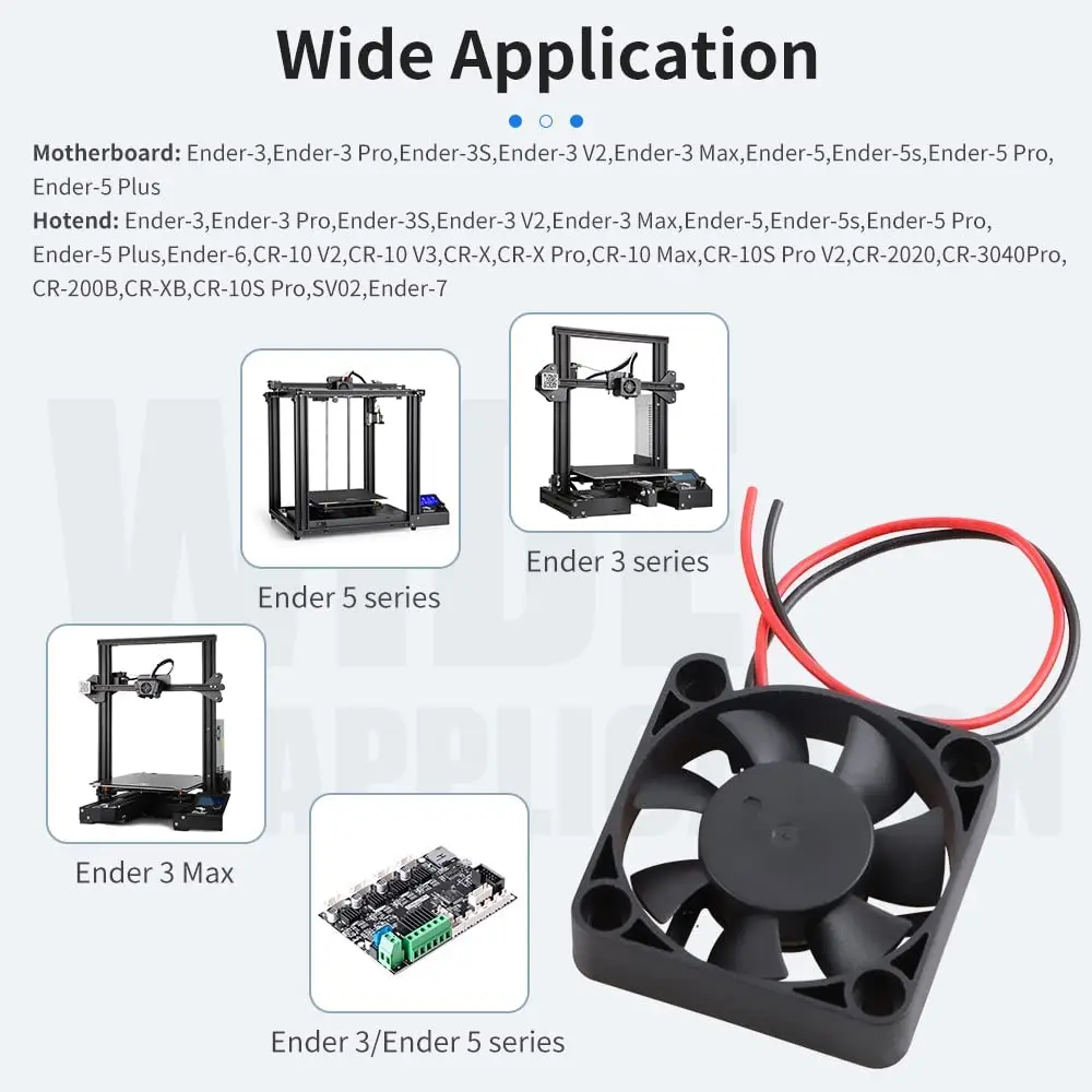 Creality Ender 3 4010 DC 24V Extruder Hot End Fan and DC 24V Turbo Fan 40x40x10mm 0.1A Current for Ender 3 Pro/CR-10S 3D Printer
