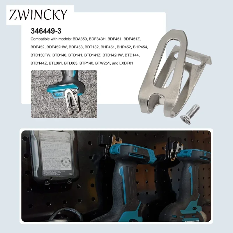 Nuovo per Makita 18V LXT CLIP per cintura/gancio per avvitatore a percussione compatto e trapano a percussione CLIP per fibbia per cintura con viti