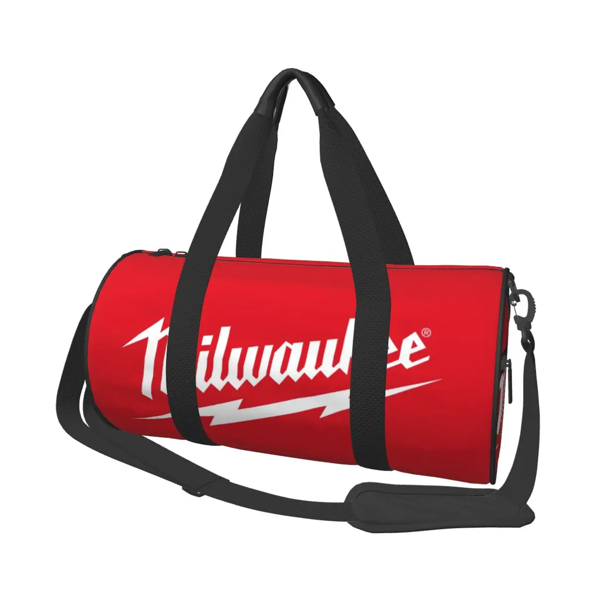 Popular W-milwaukeed Logo Round Large Capacity Travel Duffel Bag, Handheld travel bag, lightweight storage luggage bag