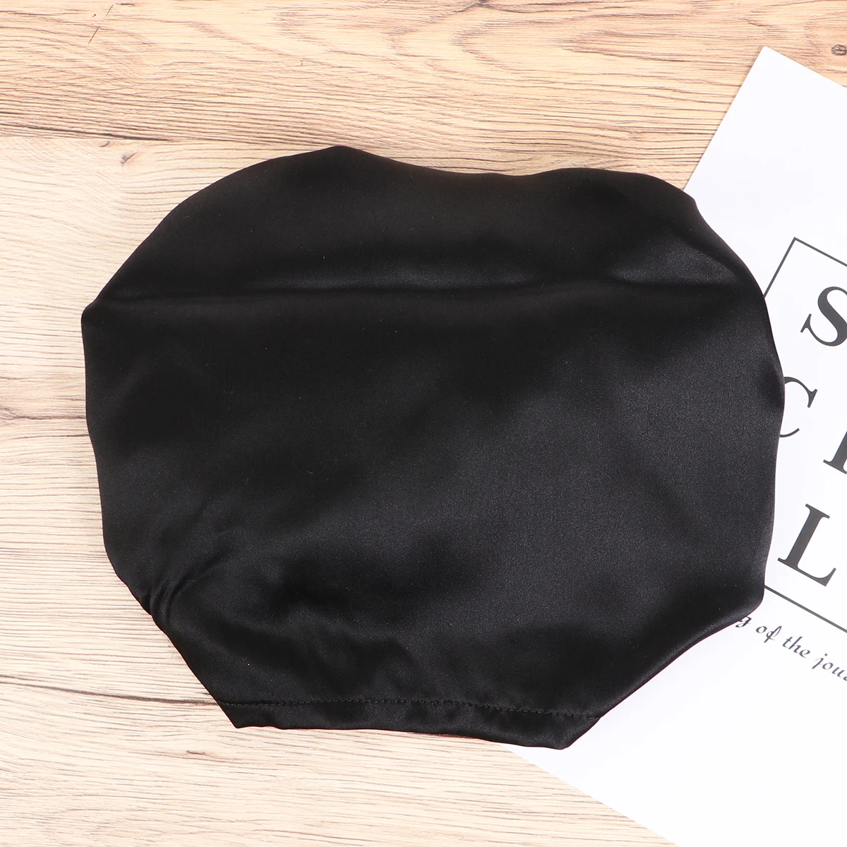

1pc Silk Sleeping Silk Sleeping For Women Durable Hair Bonnet Protect Hairstyle Sleepwear Hat Bowknot Design Black Gift