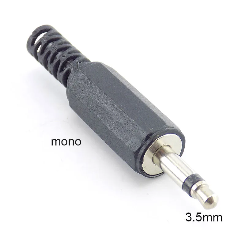 5pcs 3.5mm 2 Pole Mono 3 Pole Dual Channel Stereo Audio Connectors Jack Plug Headphone Adapter 3.5 Male Plug Wire Terminals