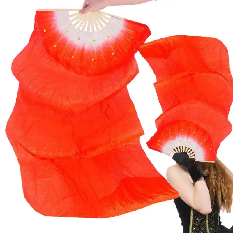 

National Dance Fans 1.8Meters Long Belly Dance Fans With Thick Frame Colorful Beautiful Dancing Supplies Foldable Fan Veils For