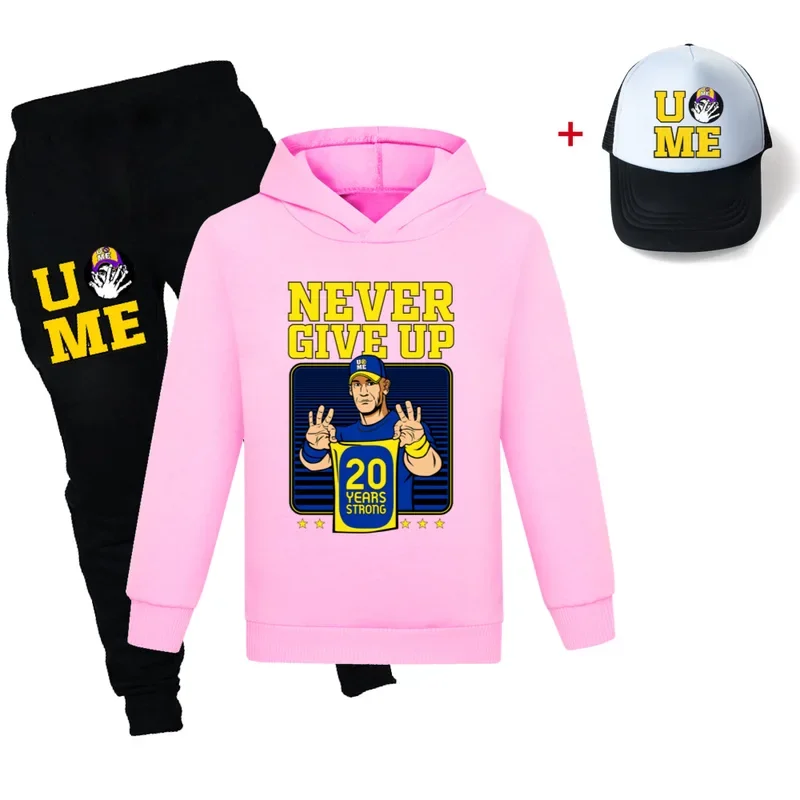 AA جون سينا الخريف والربيع الأولاد مجموعات هوديس + السراويل Harajuku ملابس رياضية بلوزات غير رسمية رياضية العلامة التجارية Spo 2025 جديد