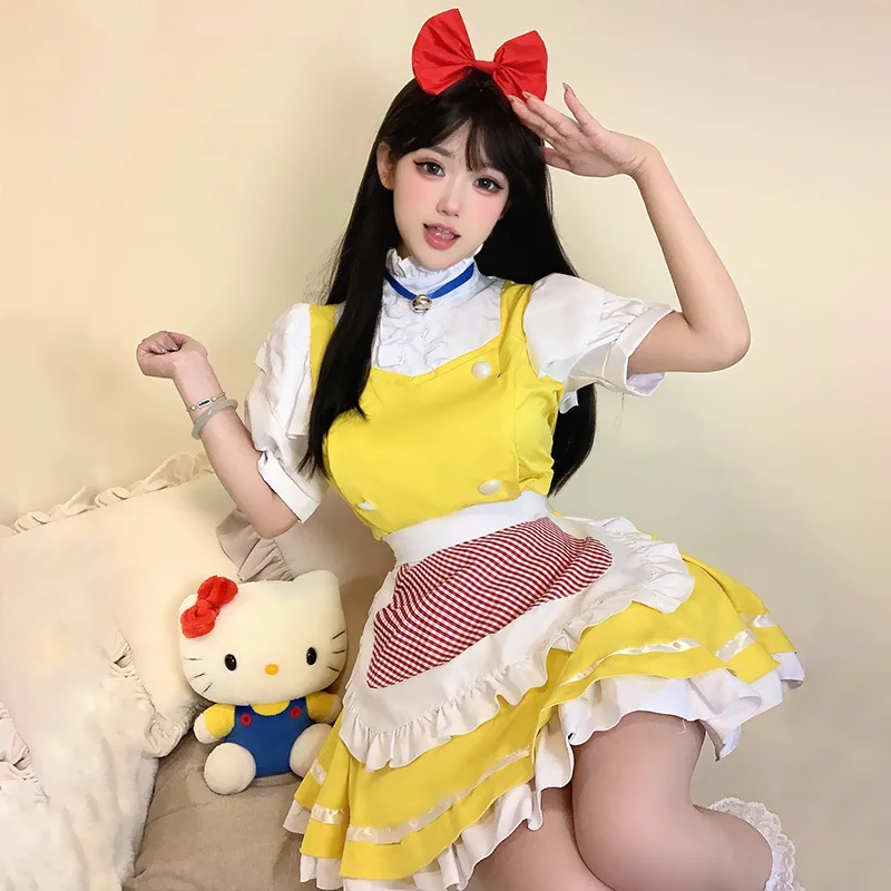 

Сексуальная милая девушка Pure Desire для взрослых женщин сценическое представление Chien желтая горничная Хэллоуин косплей танцевальные Par Новое поступление