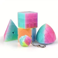 Qiyi Jelly Series Cube 2345 Steps Pyramid Oblique Zongzi Keychain Cube Children's Intelligence Toys