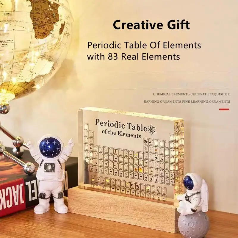 Acrylic Periodic Table Of Elements With Real Samples With The Light Base Ornament School Teaching Display Chemical Real Element