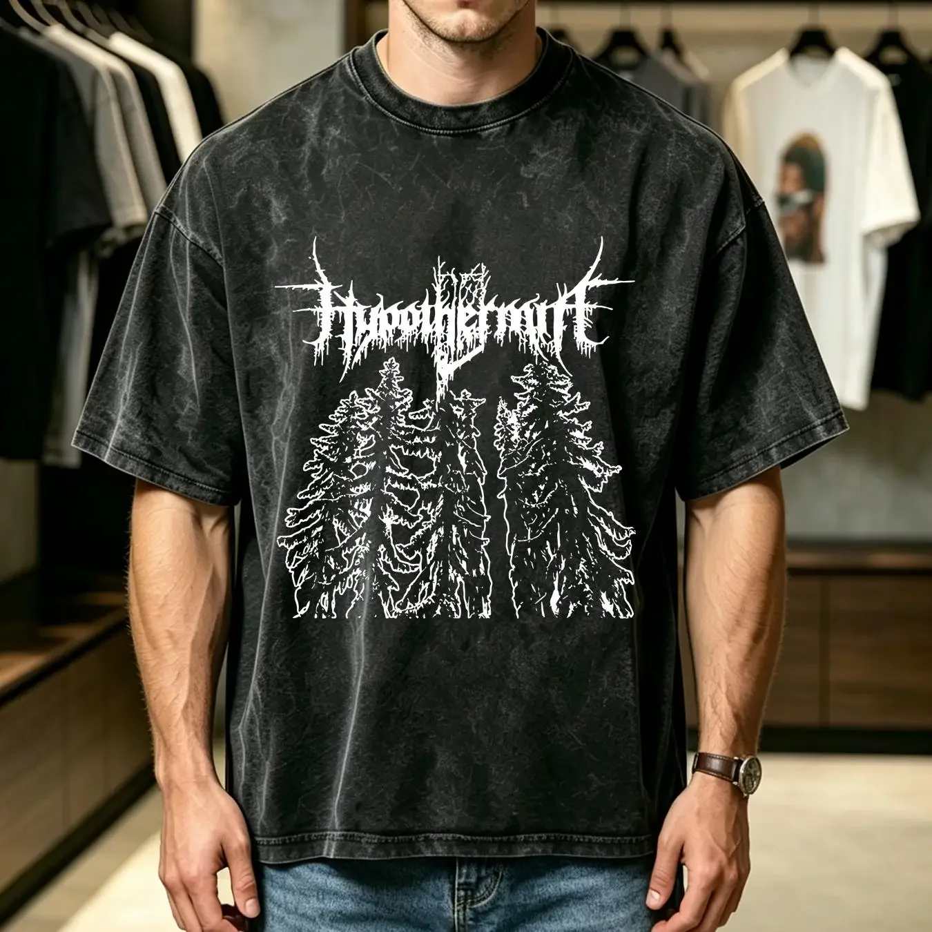 washed T Shirt HYPOTHERMIA dsbm abyssic hate kall apati happy days nyktalgia lantlos vintage Washed designer clothes Breathable