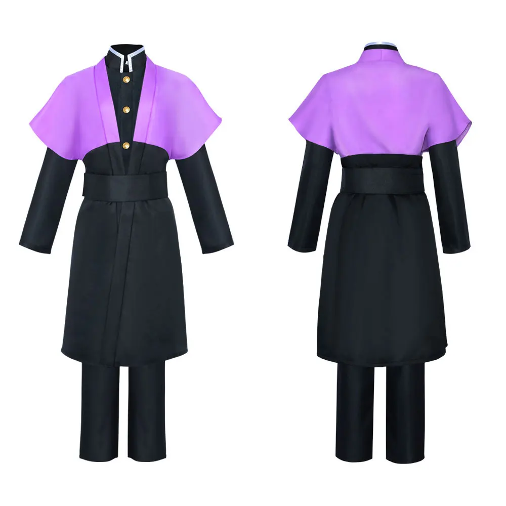 أزياء شيطان القاتل جينيا شينازوجاوا التأثيرية للرجال الزي الرسمي مجموعة كاملة من فستان شخصيات الرسوم المتحركة على الطراز الياباني لحفلات الهالوين