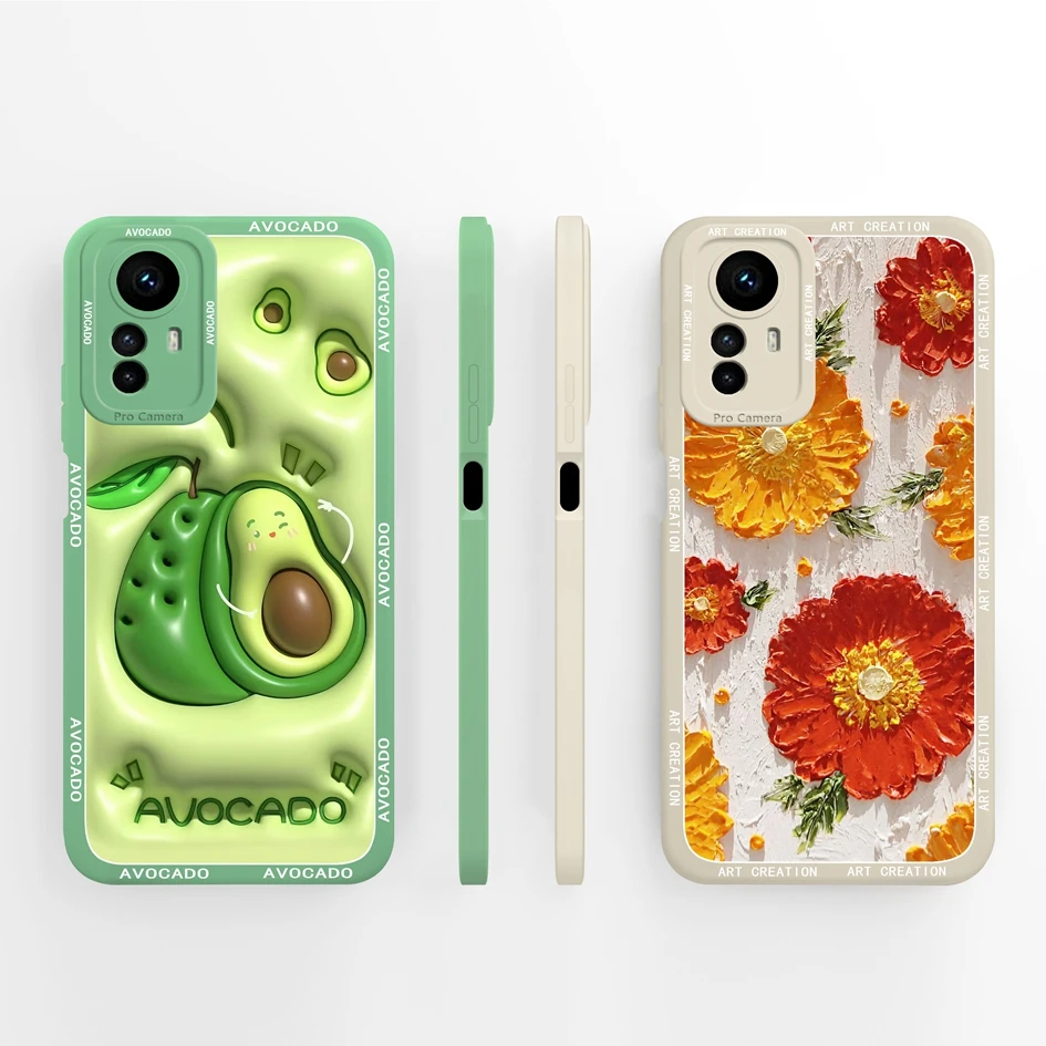 For Xiaomi Redmi Note 12S 4G Case Cover Cute Fashion Shockproof Cartoon Pattern Liquid Silicone For Redmi Note 12 S Funda Coques