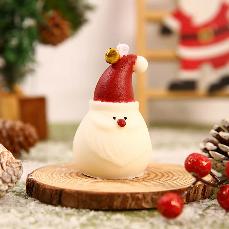 1Pc Christmas Santa Claus Scented Candle Natural Soy Wax Smokeless Aromatherapy Festive Decor Ornament Long-Lasting Fragrance