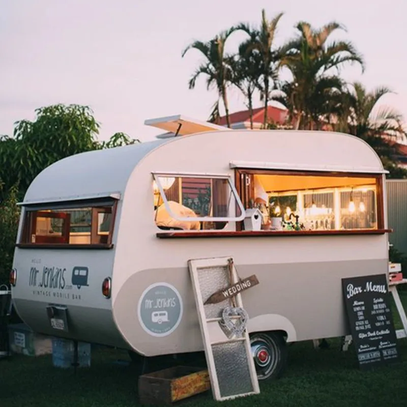 Rimorchio Mobile Personalizzato per Caffè, Pizza e Fast Food con Cucina Completa