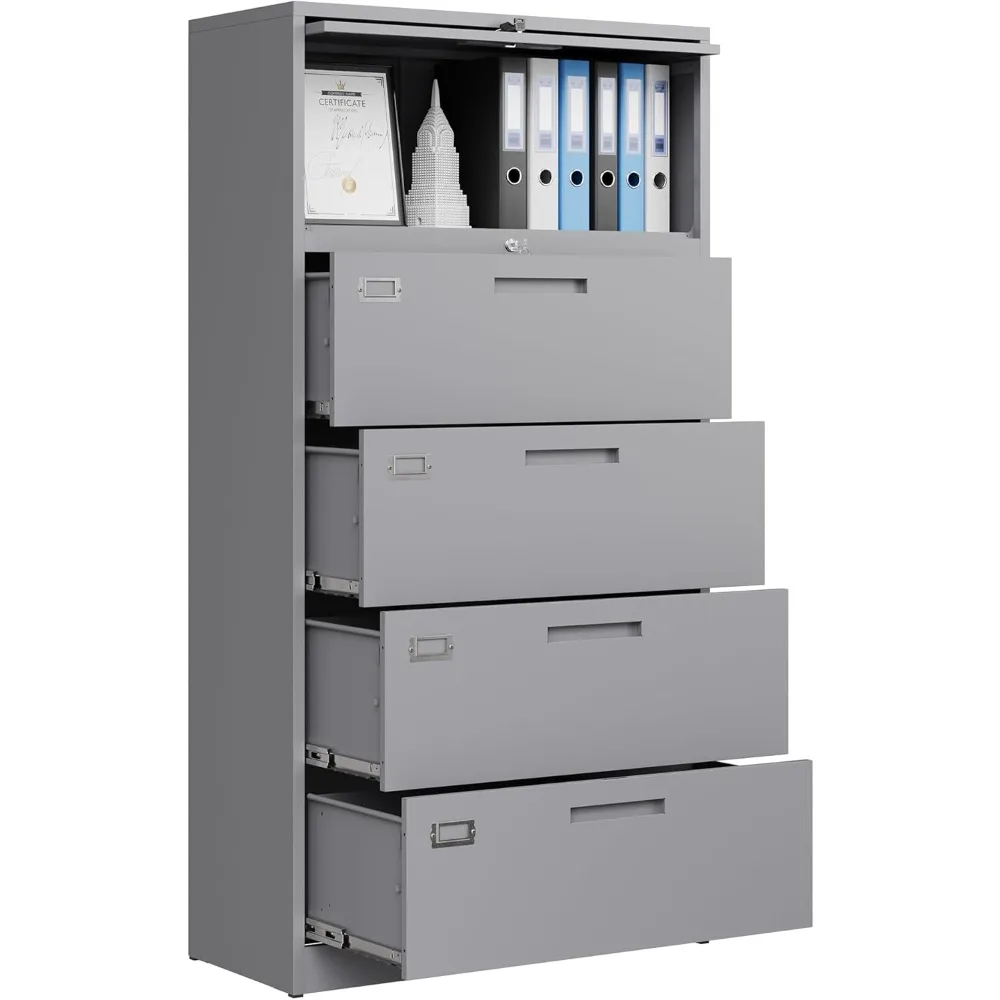 

Letaya File Cabinets for Home Office,4 Drawer Metal Lateral Filing Cabinets with Lock,Hanging Files Letter/Legal/F4/A4 Size