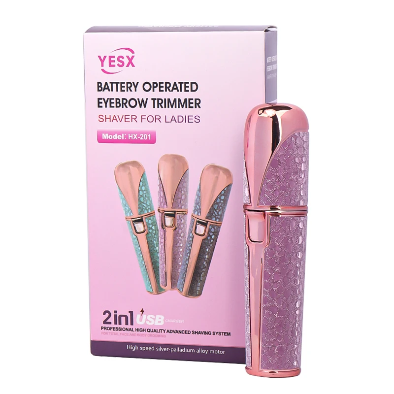 2-in-1 Wiederaufladbarer Gesichtshaarentferner und Augenbrauenrasierer - Schmerzfreier Gesichtsrasierer für Gesicht, Lippen und Körper mit Eingebauter LED-Beleuchtung USB – Detail 7