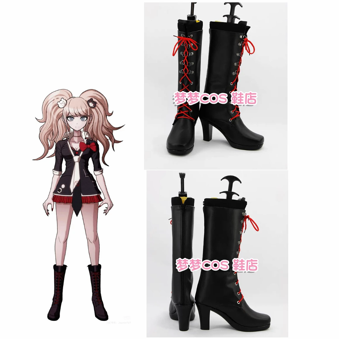 Anime Danganronpa Cosplay Shoes Enoshima Junko Boots Cafe Work Shoes