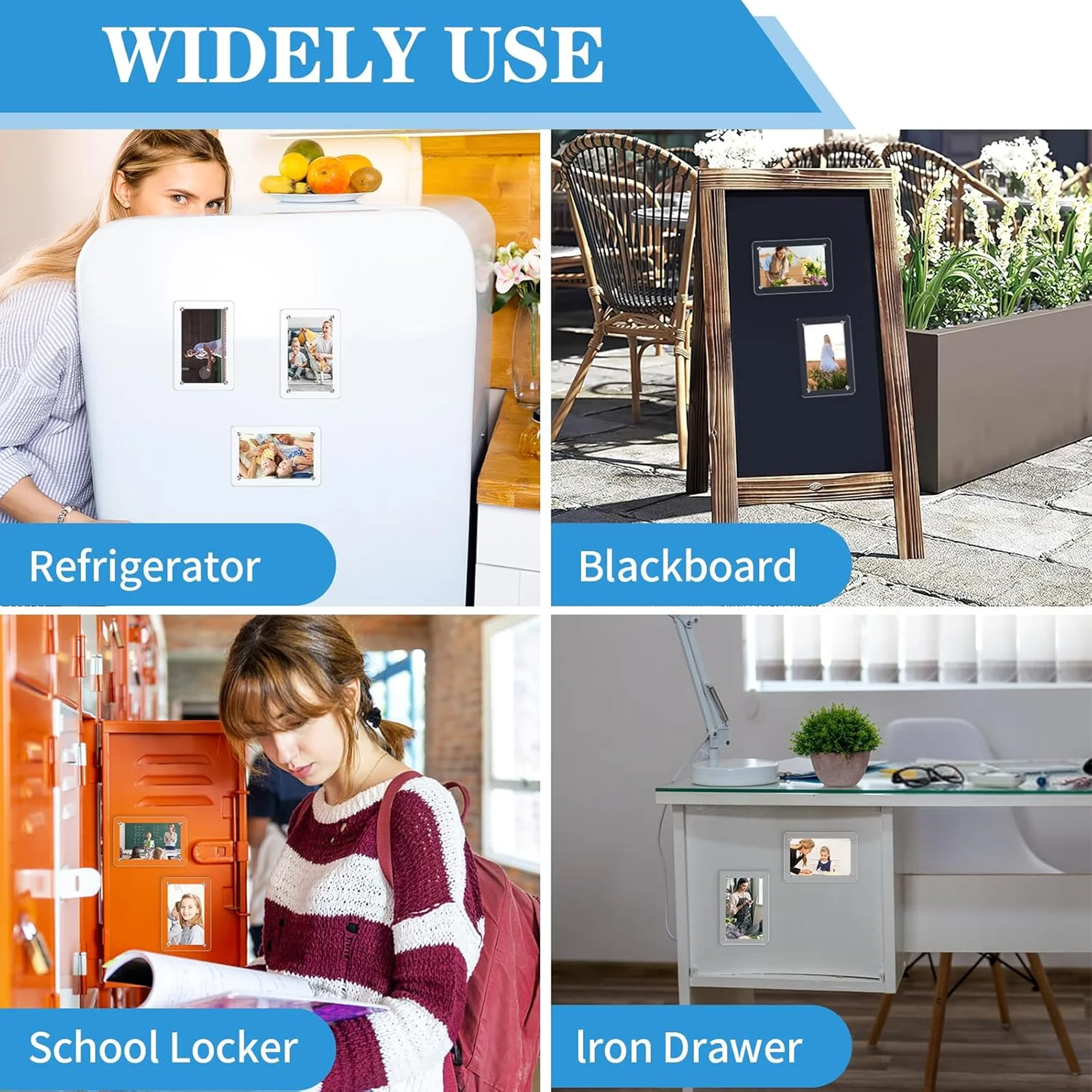 Acrylic Fridge Magnetic Photo Frames 6x9cm Home Decor Double Sided