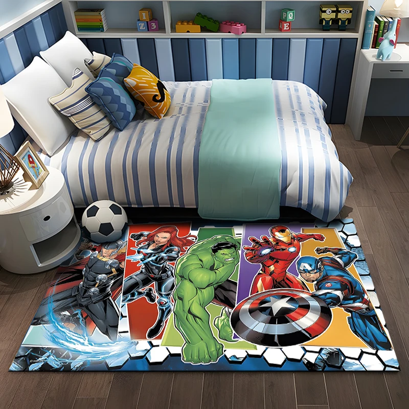 Disney Marvel-Avengers Superhero tappeti per camera da letto soffici tappeti per pavimenti quadrati soggiorno tappeti per la decorazione della casa