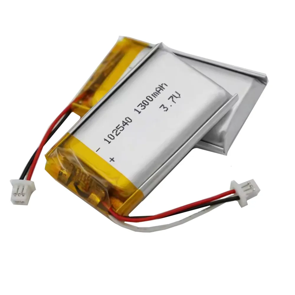 

3.7V 1300mAh 102540 4.81Wh Li-Polymer Li Battery Thermistor 3 Wires JST 3Pin 1.0mm Plug For Driving Recorder GPS DashCam Satnav